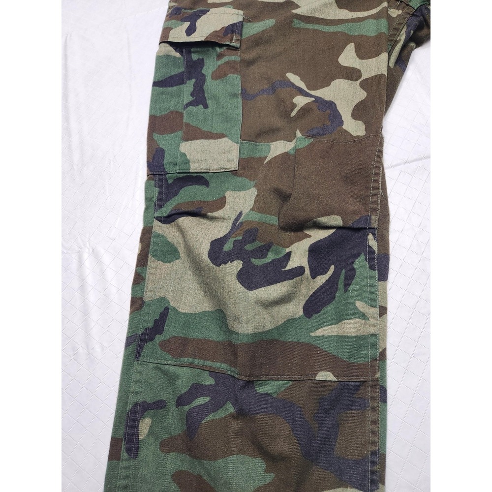 Camo BDU Cargo Pants Mens 32x29 Woodland Army Relaxed Fit Utility Workwear - Picture 8 of 10